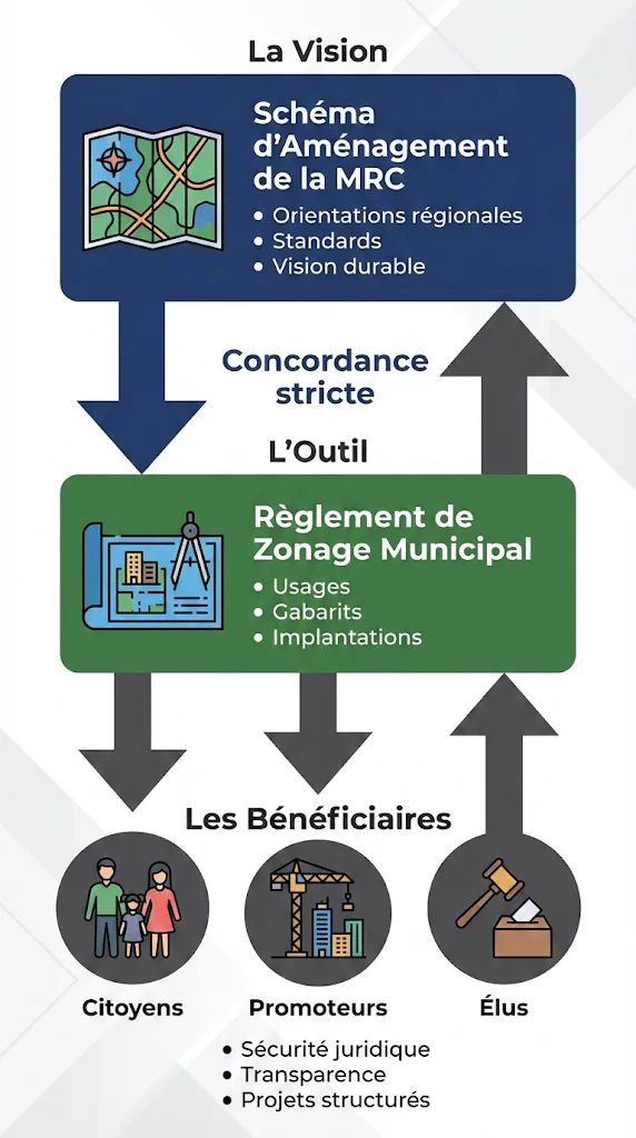 Schéma de concordance réglementaire entre la MRC et une municipalité